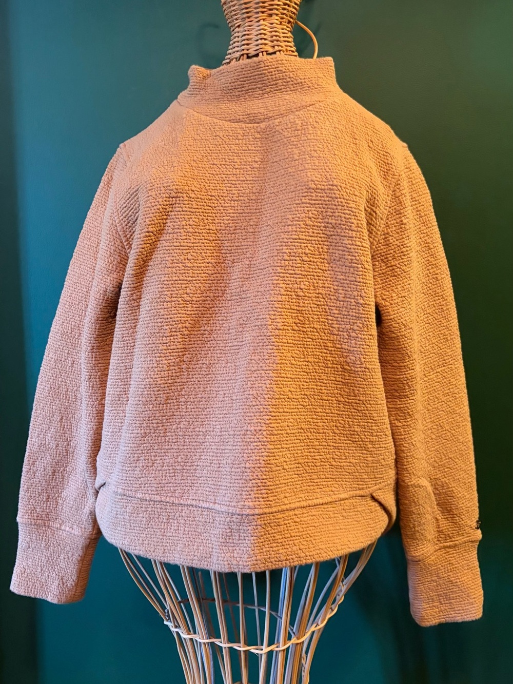 CALIA by Carrie Underwood Peach Textured Mock-Neck Sweater